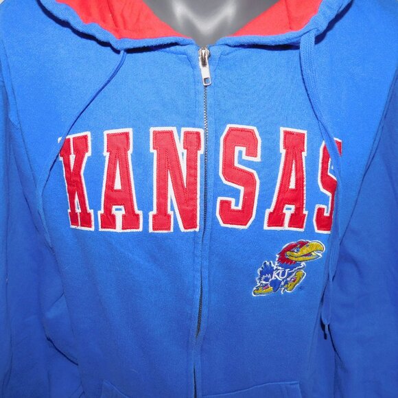Stadium Athletics Mens L Kansas University Jayhawks NCAA Full Zip Hoodie - Picture 3 of 10